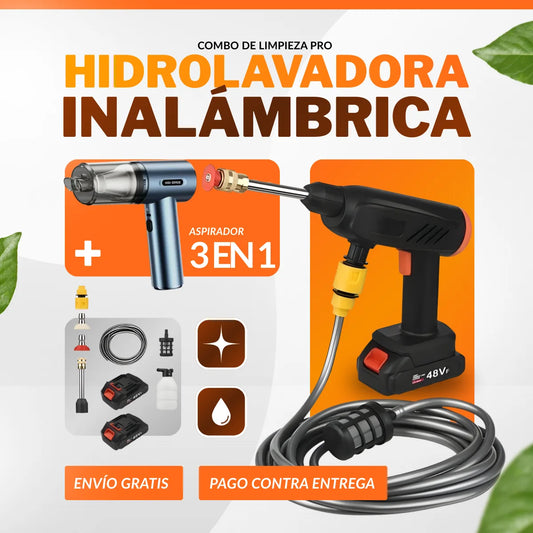 Hidrolavadora Inalámbrica 48V + Aspirador 3 en 1 de Regalo